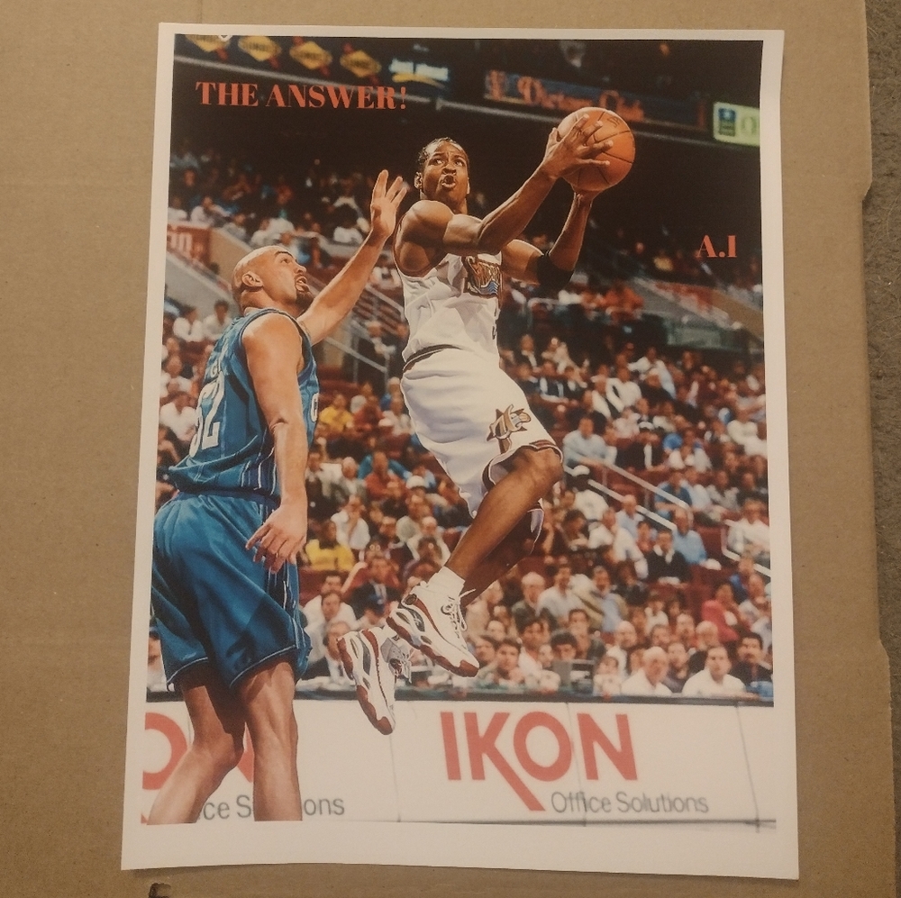ALLEN IVERSON (THE ANSWER!) 8.5x11 SIXERS REPRINT BASKETBALL WALL/LOCKER POSTER